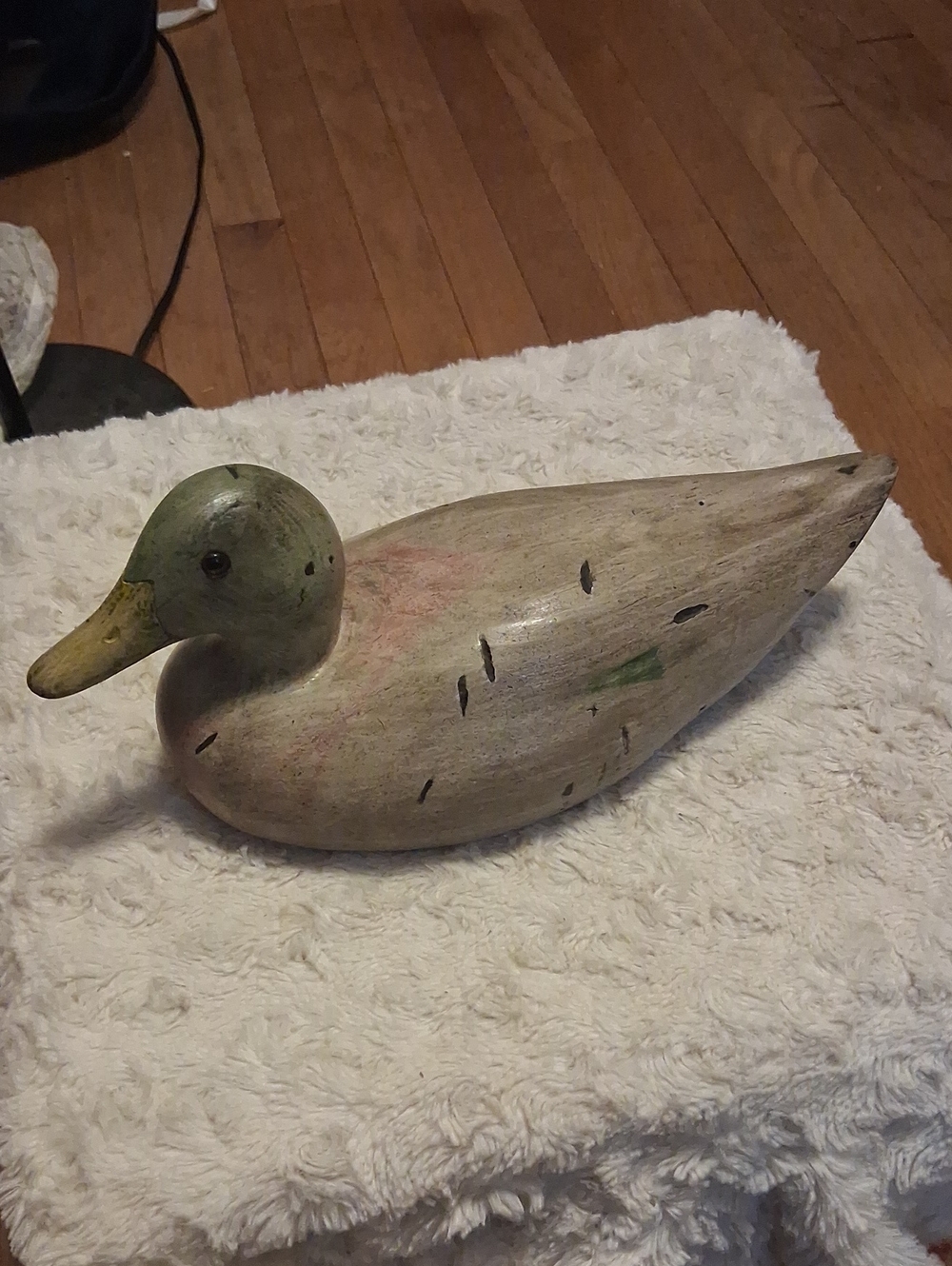 1994 alex morton wooden duck decoy handcrafted 11"